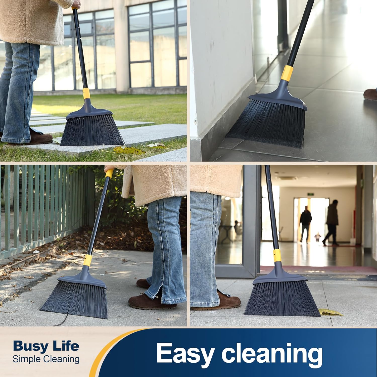 Yocada Heavy-Duty Broom Outdoor Commercial for Courtyard Garage Lobby Mall Market Floor Home Kitchen Room Office Pet Hair Rubbish 54Inch - Image 7