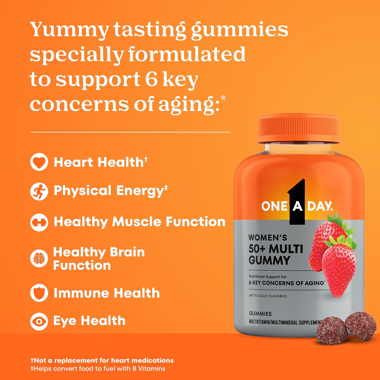 One A Day Multivitamin for Women 50 and Over, Women's Multivitamin Gummy 50 plus for Immune Support, Eye Health & Healthy Brain Function, Gummy Vitamins for Women 50 plus, 110 Ct (Packaging May Vary) - Image 4