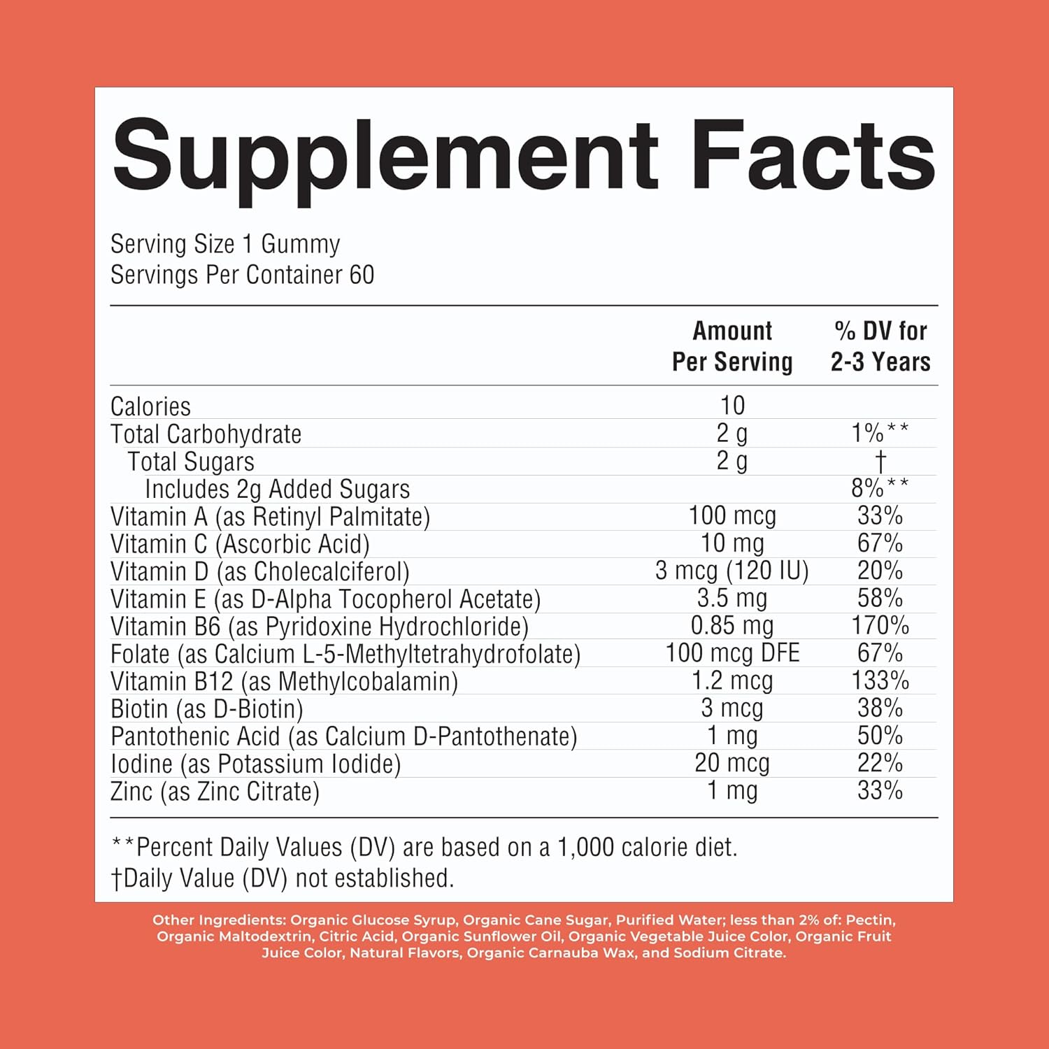 MaryRuth's Toddler Multivitamin Gummies | USDA Organic | 2 Month Supply | Kid & Toddlers Age 2+ Daily Multivitamin: Vitamin C, D3, Zinc | Kids Vitamins | Only 1 Gummy Per Day | 60 Ct (60 Day Supply) - Image 10