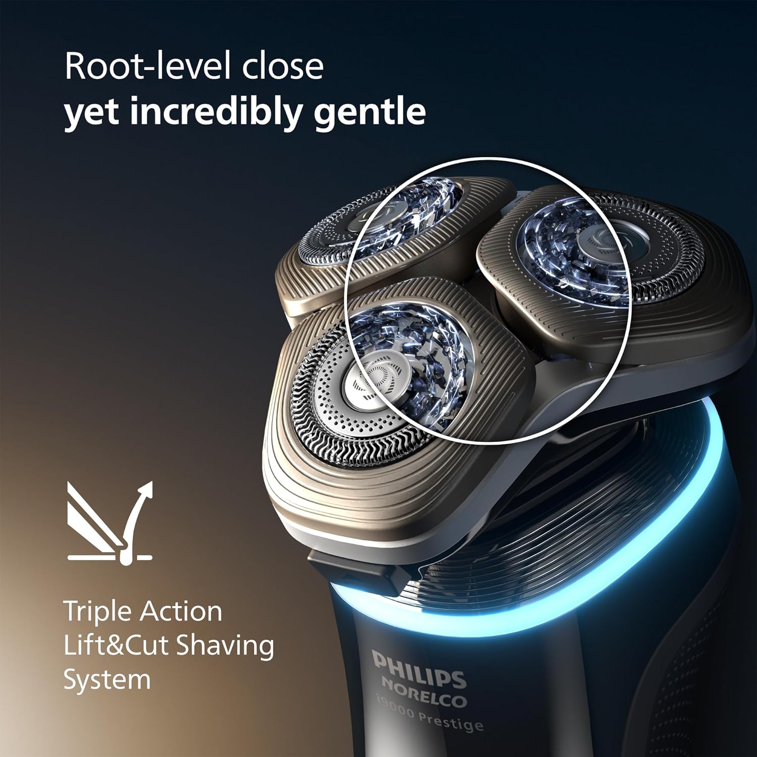 Philips Norelco Shaver i9000 Prestige Ultra, Wet & Dry Electric Shaver, White Gold, SenseIQ Pro Technology, Triple Lift & Cut System, 360 Rotating NanoTech Precision Blades, Beard Styler, XP9403/88 - Image 4