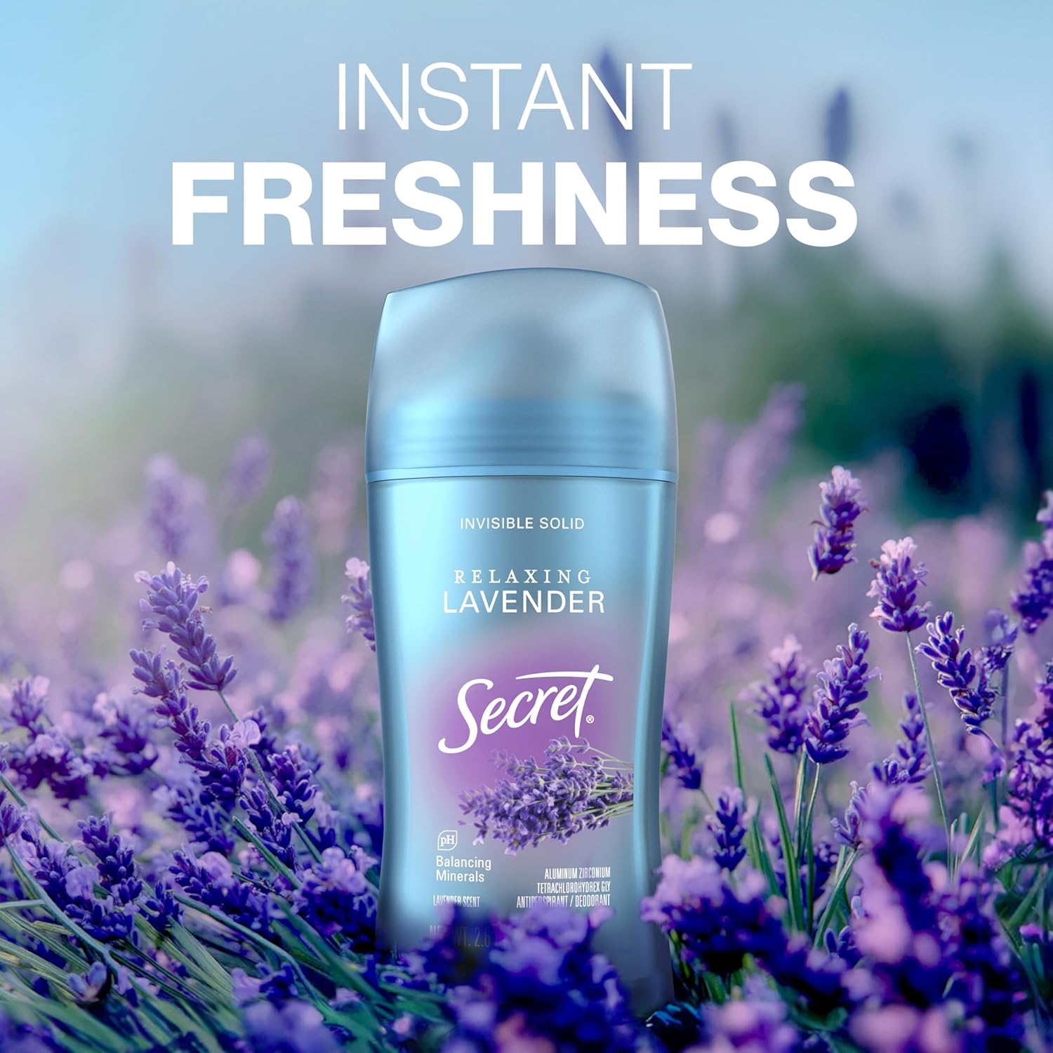 Secret Fresh Antiperspirant Deodorant for Women, 72hr Breathable Sweat & Odor Protection, Instant Freshness & Gentle, PH Balancing Minerals, Clear Gel, Relaxing Lavender Scent, 2.6 oz - Image 6