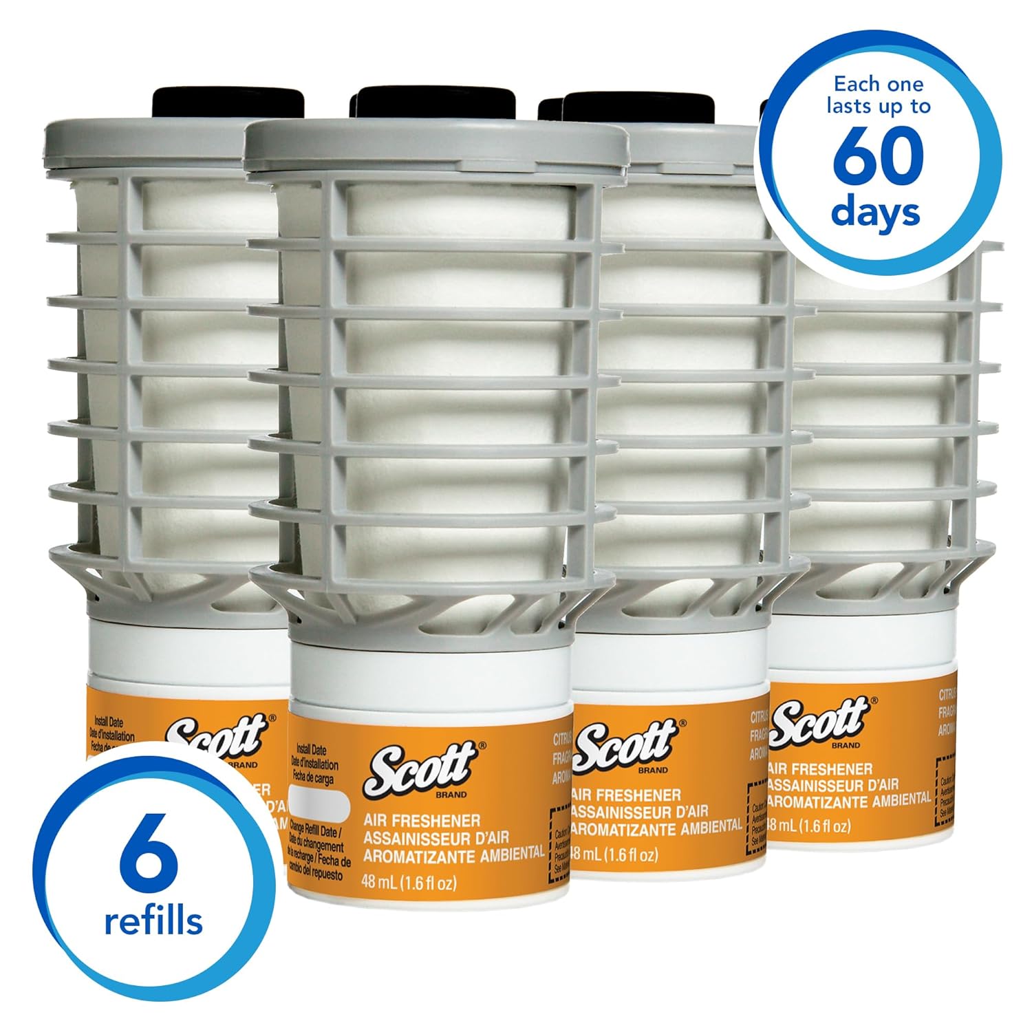 Scott Essential Air Freshener Refill (91067), Citrus, Automatic / Continuous Release, 6 Refills / Case - Image 2