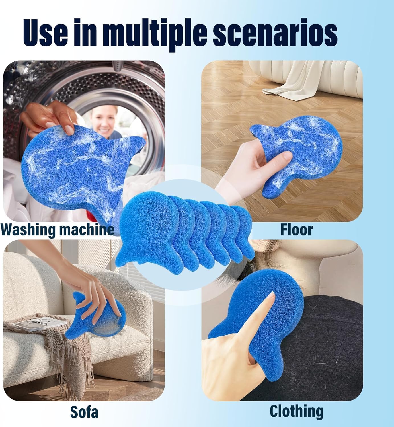 Pet Hair Remover for Laundry, Reusable Dog & Cat Hair Remover Tool, Effectively Removes Pet Hair, Lint and Dander from Bedding and Clothing, Suitable for Washing Machines, Dryers 8PCS - Image 7