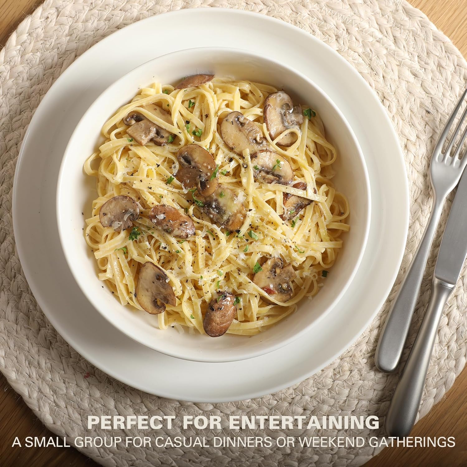 Gibson Home Oslo Dinnerware Set for 4, 16-Piece White Porcelain Plates and Bowls — Ceramic Dish Set | Microwave & Dishwasher Safe - Image 6