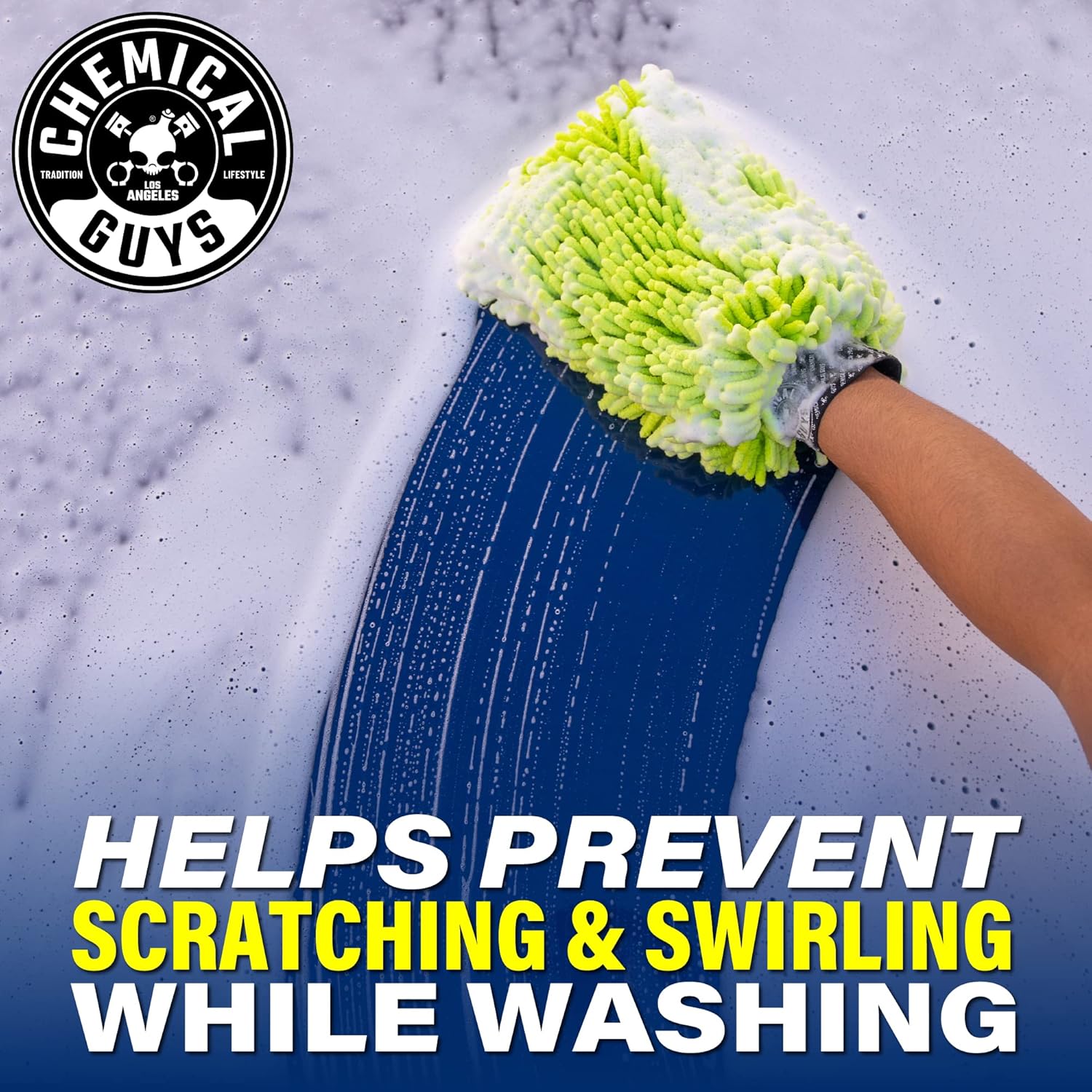 Chemical Guys Chenille Premium Scratch-Free Microfiber Wash Mitt for Car Washing - 2 Pack, Lime Green, Ultra-Soft Car Wash Gloves, Swirl-Free Finish, Safe for Trucks, SUVs, Motorcycles, and More - Image 6