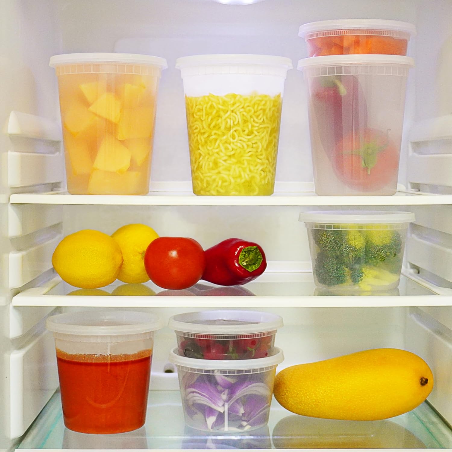 TashiBox 50 Sets 16 Oz Plastic Deli Containers with Lids - Food Storage Containers with Lids - Clear Airtight Meal Prep Containers, BPA Free, Stackable, Leakproof, Microwave and Freezer Safe - Image 6