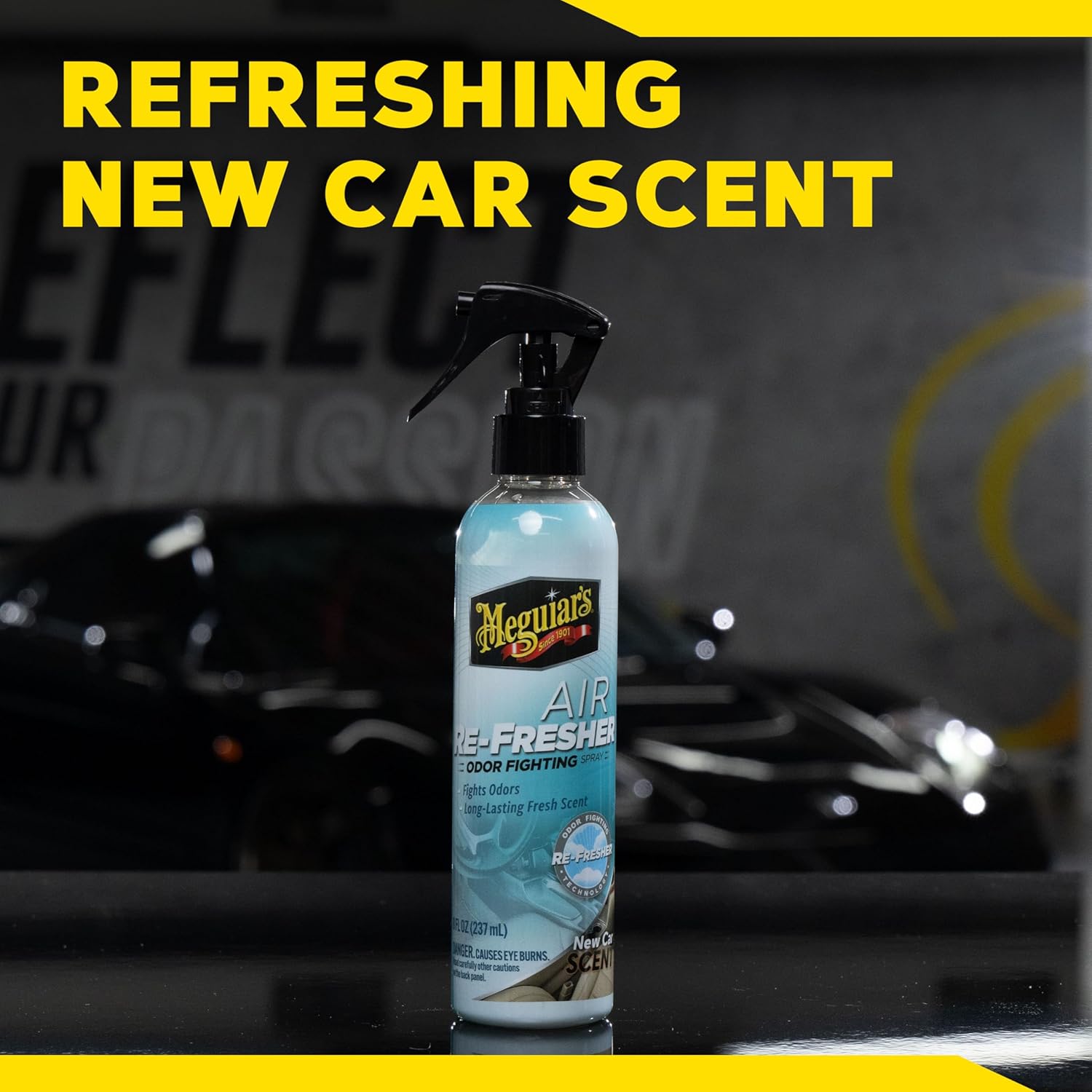 Meguiar’s Air Re-Fresher Odor Fighting Spray - New Car Scent - Convenient Car Air Freshener that Instantly Fights Odors and Leaves Behind a Long-Lasting New Car Scent, 8 Oz Trigger Spray - Image 9