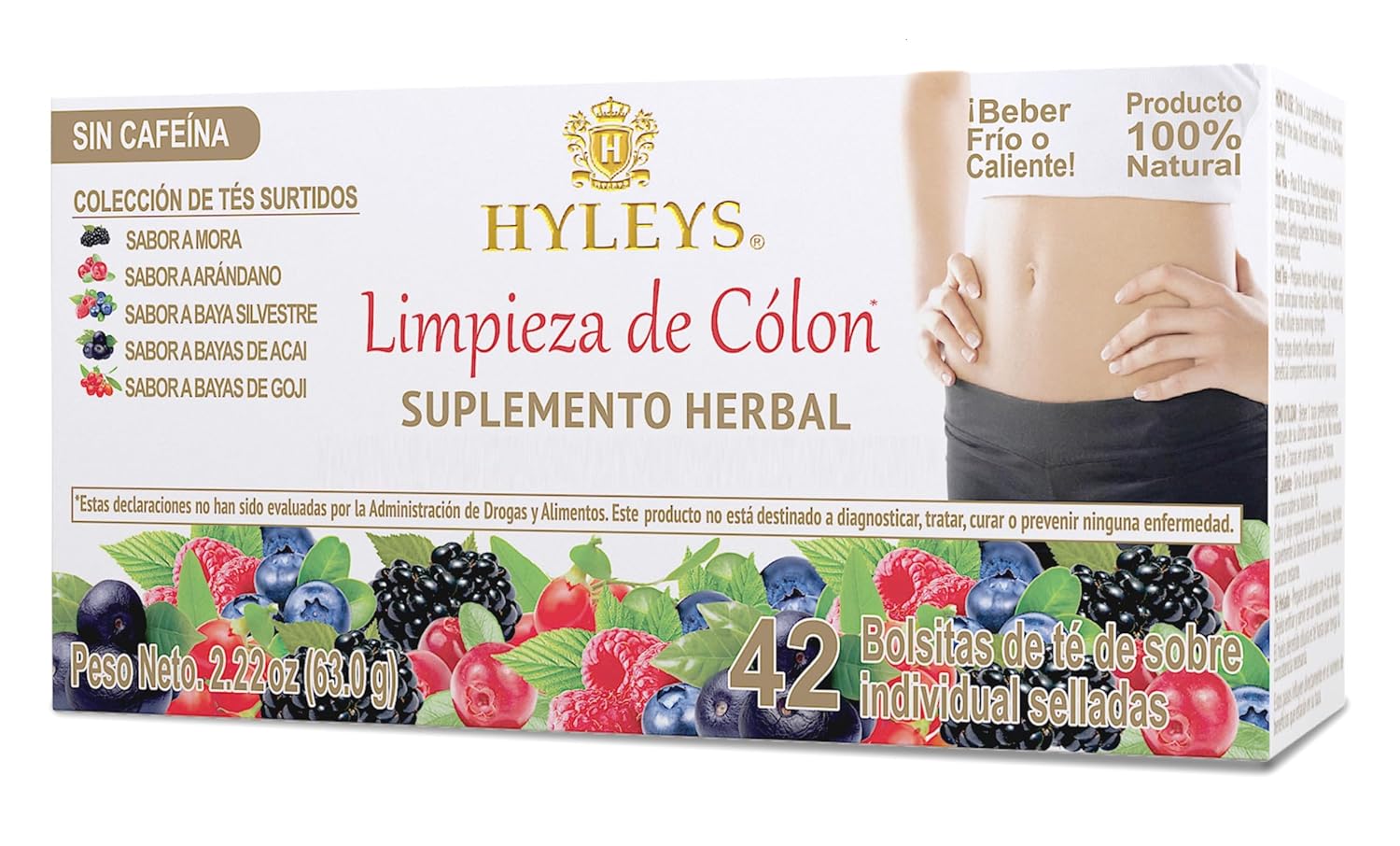 HYLEYS Colon Cleanse Tea, Assorted Flavors - 42 Individually Wrapped Herbal Tea Bags - Caffeine Free, Gluten Free - Image 13