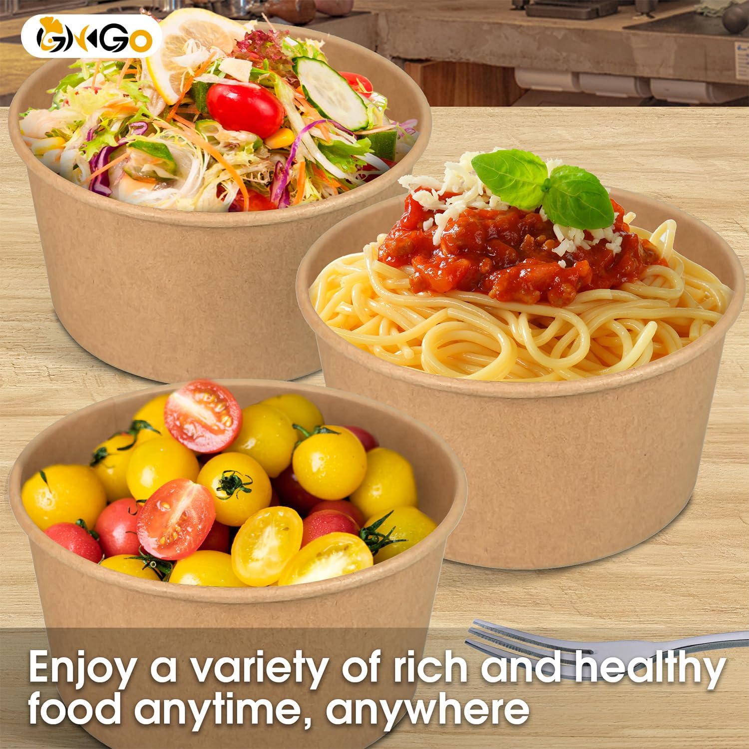 Ginkgo 90 Count 30 oz Extra Large Paper Bowls Leak Proof Disposable Hot Soup Bowls Bulk Large Salads Bowls, Heavy Duty Paper Bowls for Ice Cream, Hot Soup, Salad, Dessert, Cereals, Food - Image 6