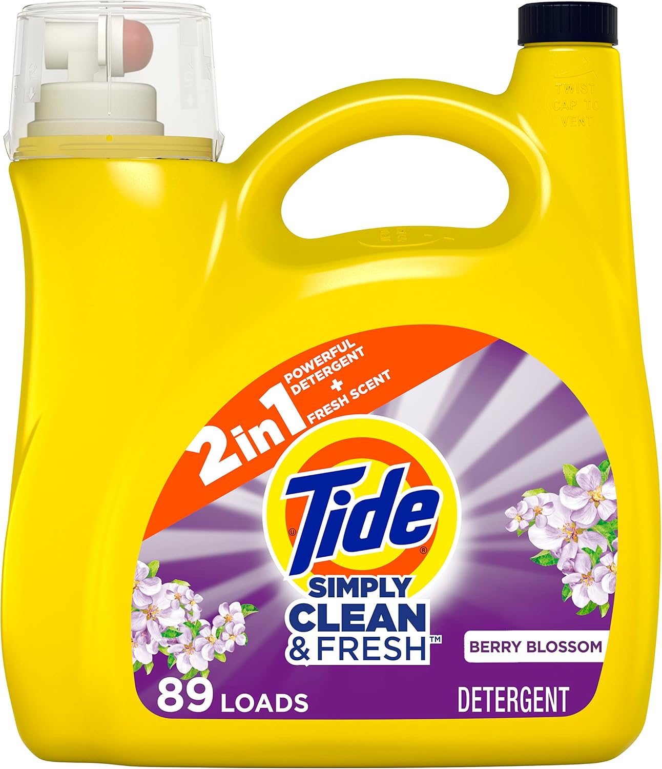 Tide Simply Liquid Laundry Detergent Berry Blossom, 89 loads(packaging may vary) - Image 2