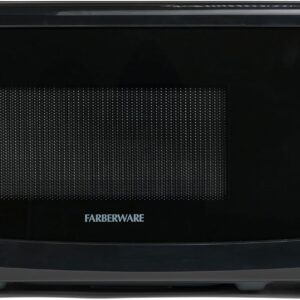 Farberware 0.7 Cu. Ft. Countertop Microwave Oven – 700 Watts Power, Auto Cook Settings, Defrost, Easy Clean and Child Safety Lock – Black