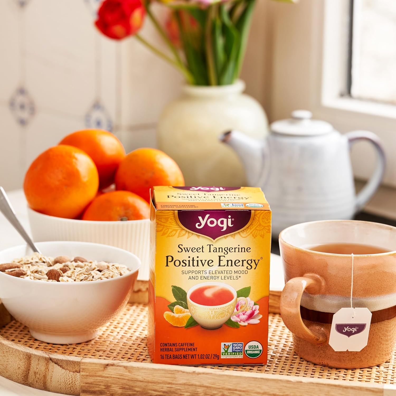 Yogi Tea - Morning Energy Variety Pack (3 Pack) Includes Peach Bergamot Bright Day, Sweet Tangerine Positive Energy, Spiced Blackberry Focus - 48 Organic Tea Bags - Image 6