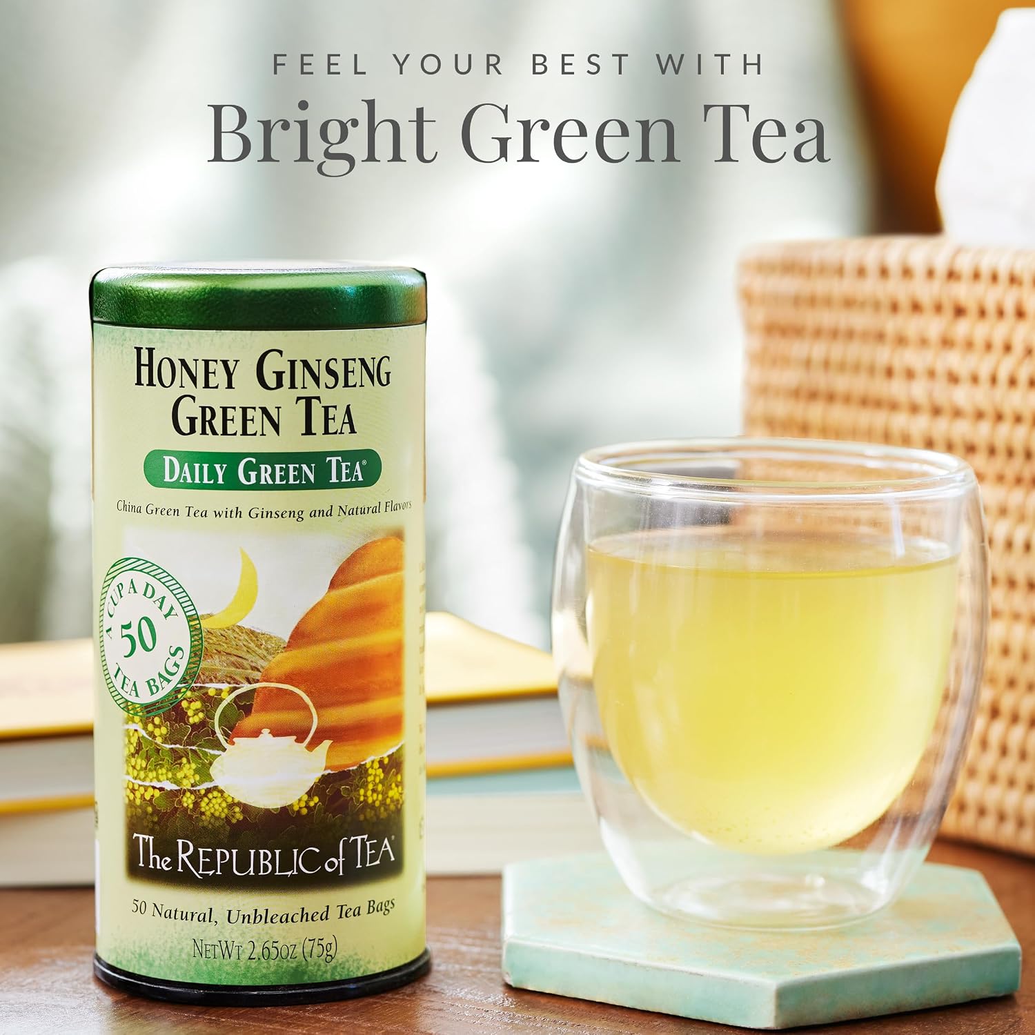 The Republic of Tea - Honey Ginseng Green Tea, 50 Tea Bags, Tin | Flavored Gourmet Tea | Caffeinated - Image 3
