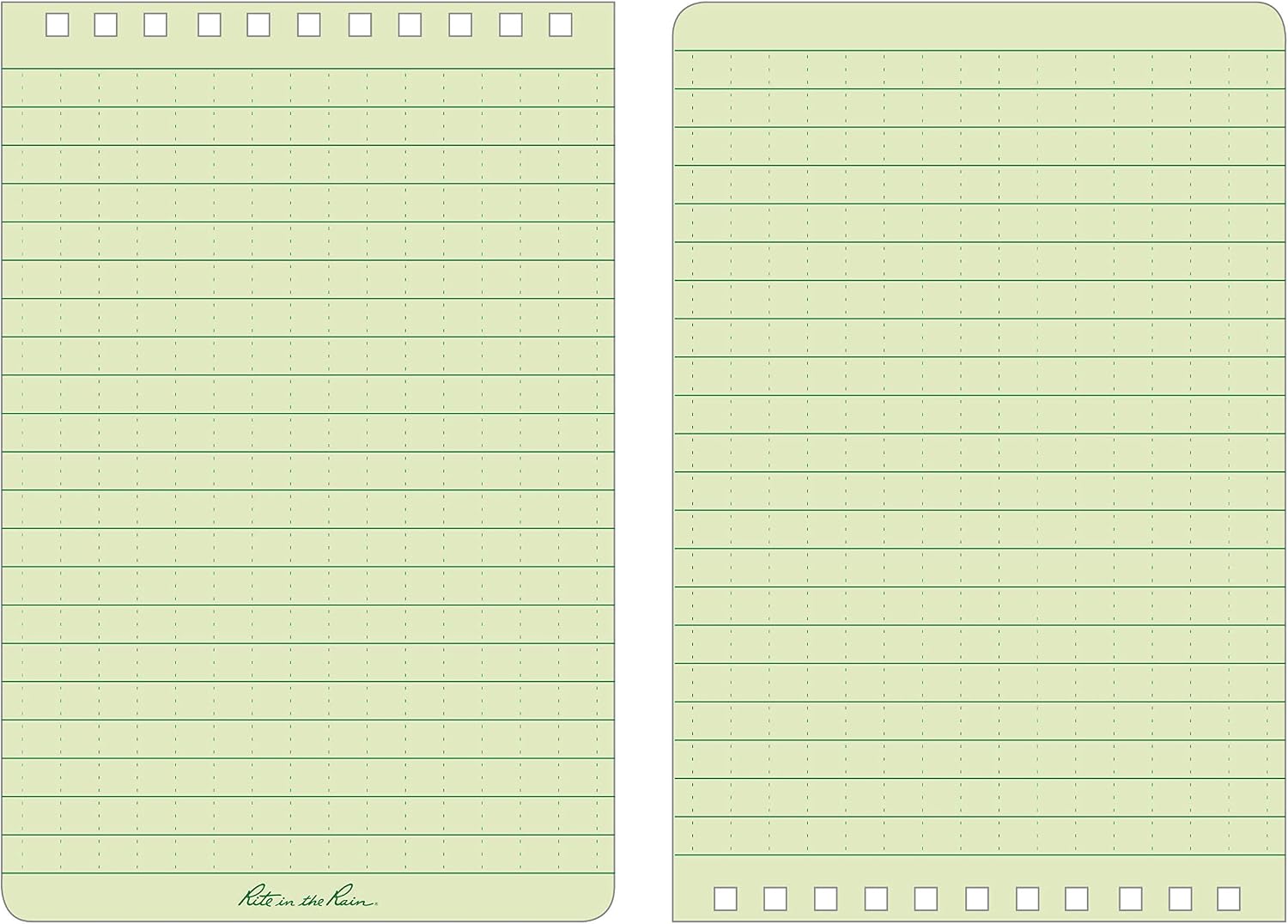 Rite In The Rain Weatherproof Top Spiral Notebook, 4" x 6", Green Cover, Universal Pattern, 3 Pack (No. 946-3) - Image 11