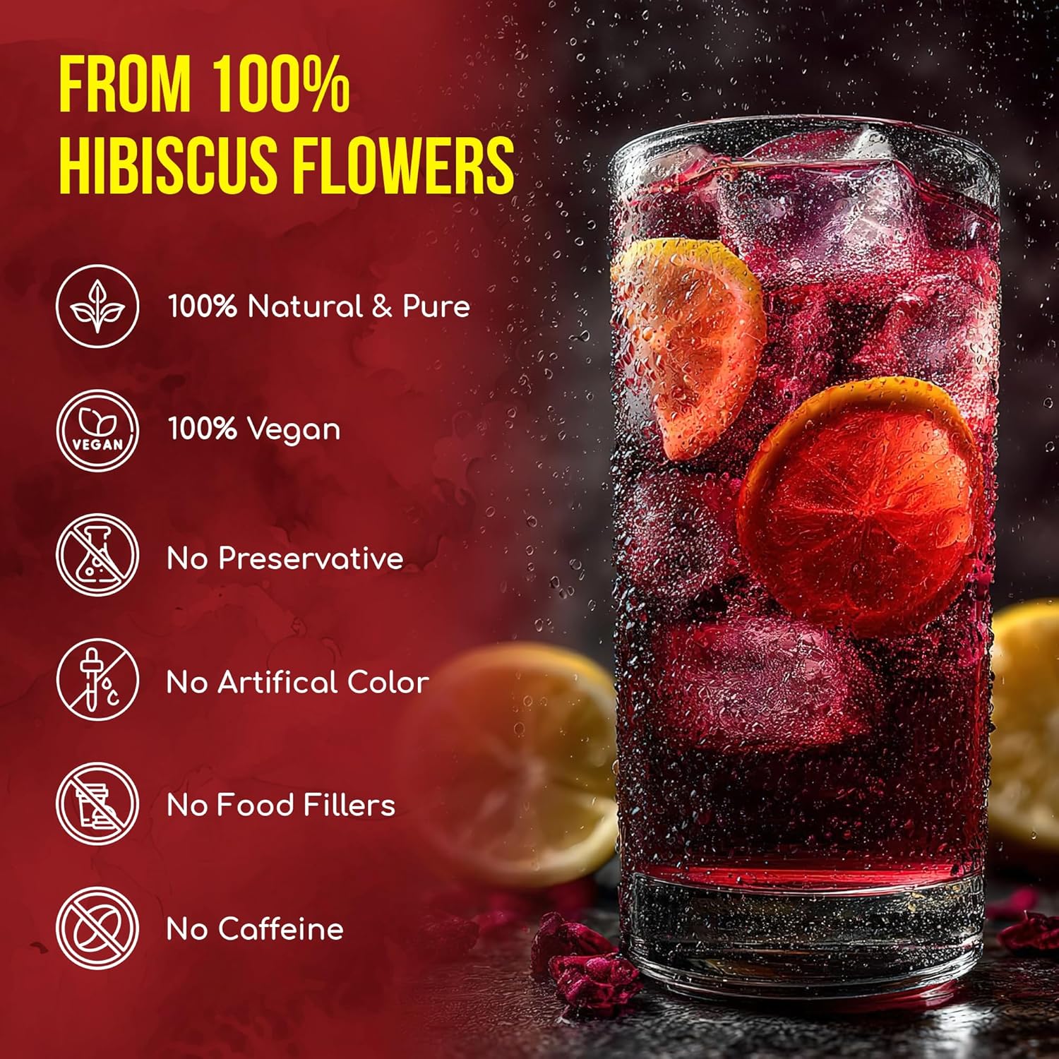 FRESHDRINKUS 140 Hibiscus Flowers Tea Bags, 100% Natural, Pure from Hibiscus Flowers. Loose Flower Hibiscus Herbal Tea. Hibiscus Flower Tea. No Sugar, No Caffeine, No Gluten, Vegan. - Image 6