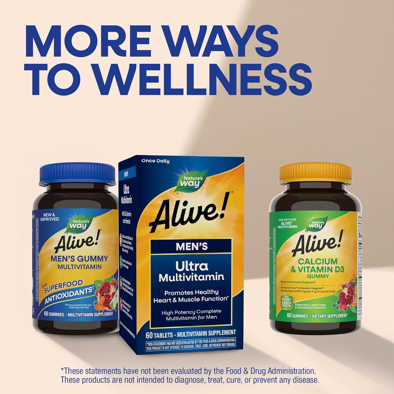 Nature's Way Alive! Men’s Multivitamin Gummies, Daily Gummy Vitamin for Men, Supports Cellular Energy Metabolism, Immune Health, Muscle Function*, with Vitamins A, C, D3, Zinc, Vegetarian, 150 Count - Image 8