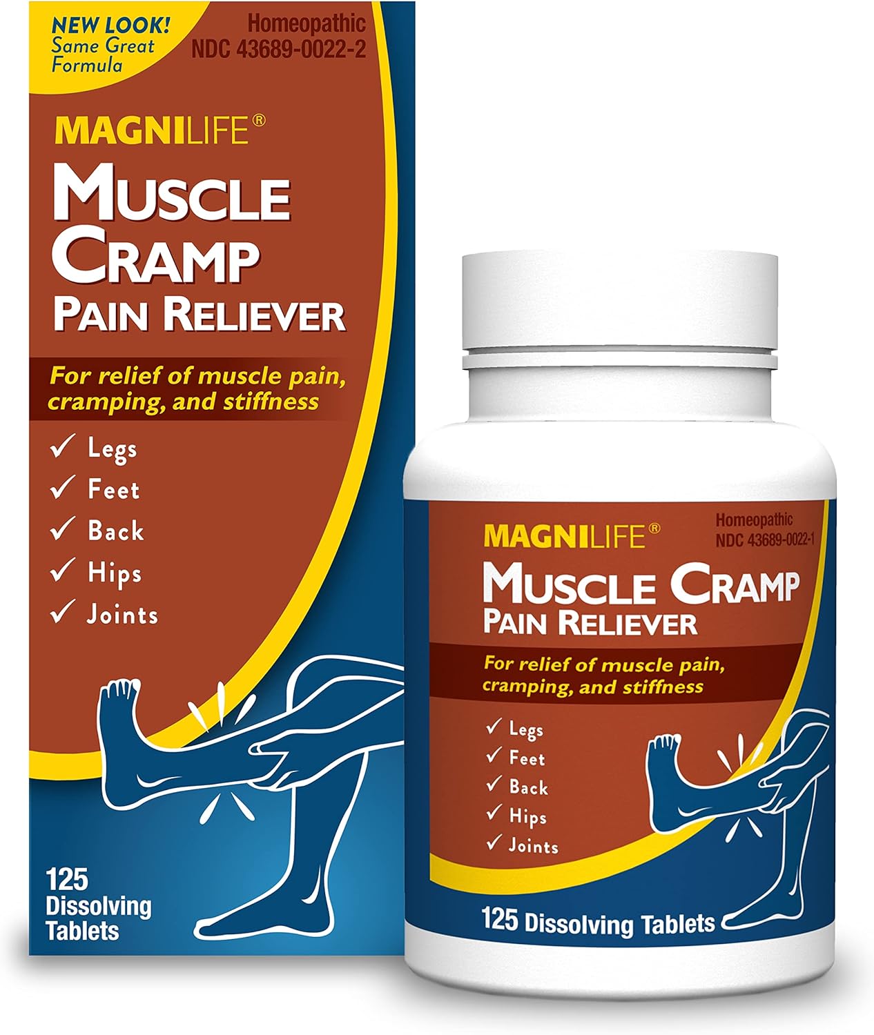 MagniLife Muscle Cramp Pain Relief Quick-Dissolve Tablets, 125 Count, Quinine-Free Homeopathic Medicine for Leg, Foot, Hip, Joint & Back Pain Relief, Helps Ease Muscle Ache, Cramping & Stiffness - Image 2