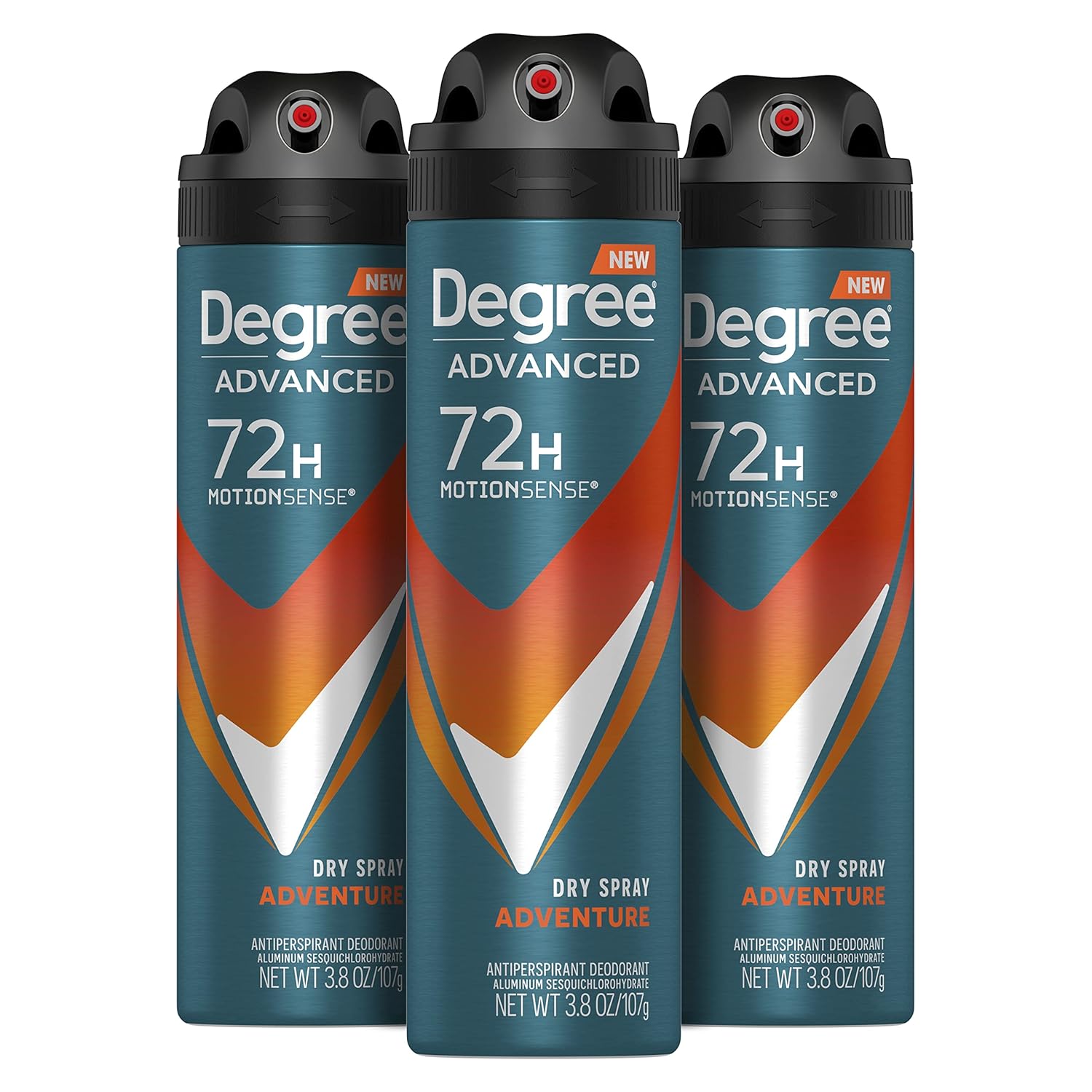 Degree Men Advanced Antiperspirant Deodorant Dry Spray Adventure 72-Hour Sweat and Odor Protection Deodorant For Men With MotionSense Technology, 3.8 Ounce (Pack of 3) - Image 2