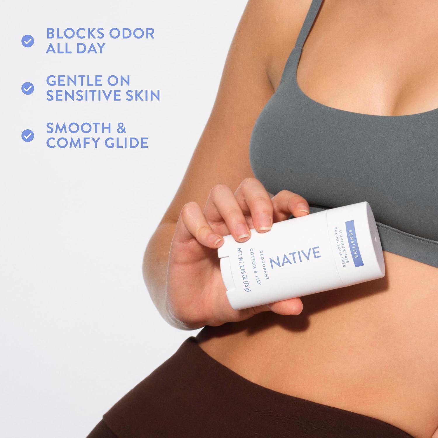Native Sensitive Deodorant Contains Naturally Derived Ingredients, 72 Hour Odor Control | Deodorant for Women & Men, Aluminum Free with Baking Soda, Coconut Oil and Shea Butter, Cotton & Lily - Image 8