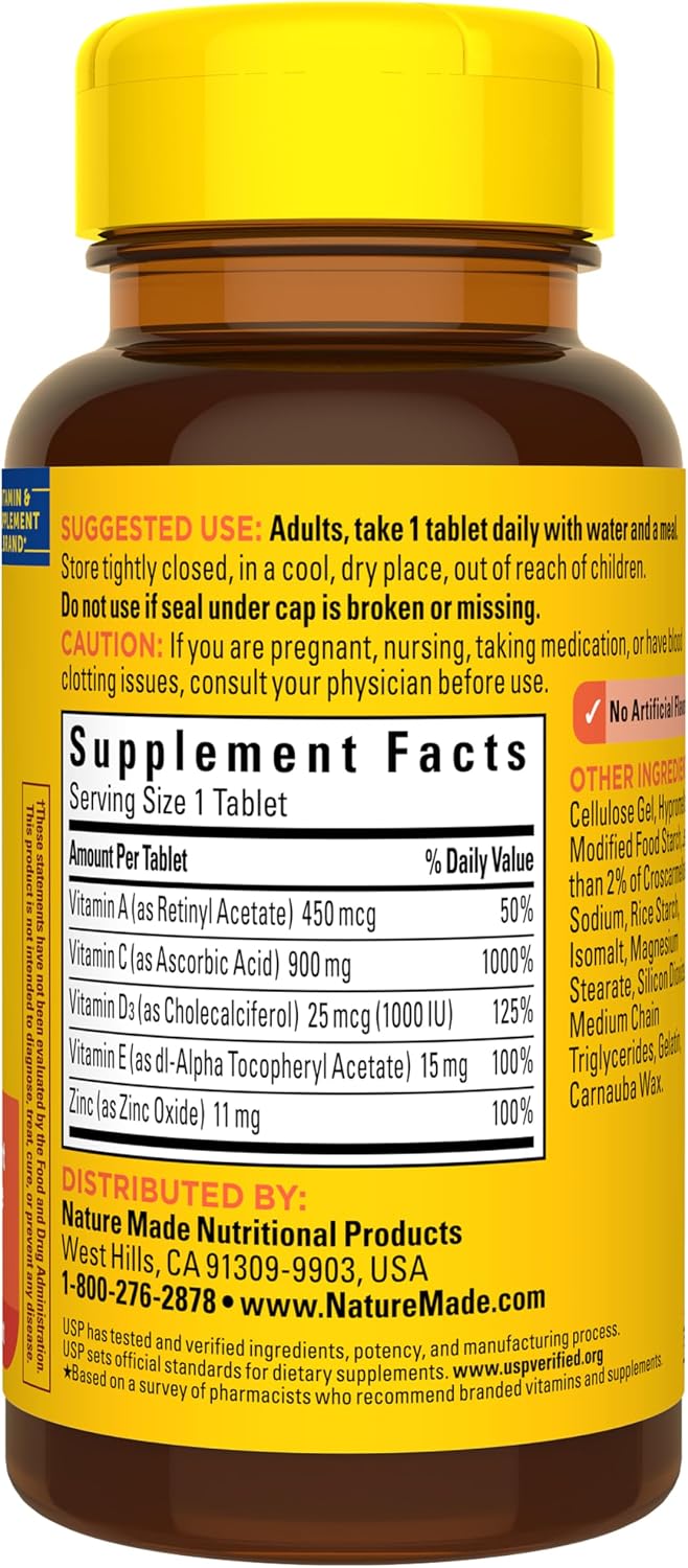 Nature Made Super C Tablets with Vitamin D3 and Zinc, Adult Vitamin C Immune Support Supplement, 60 Tablets for Daily Immune Support, 60 Day Supply - Image 11