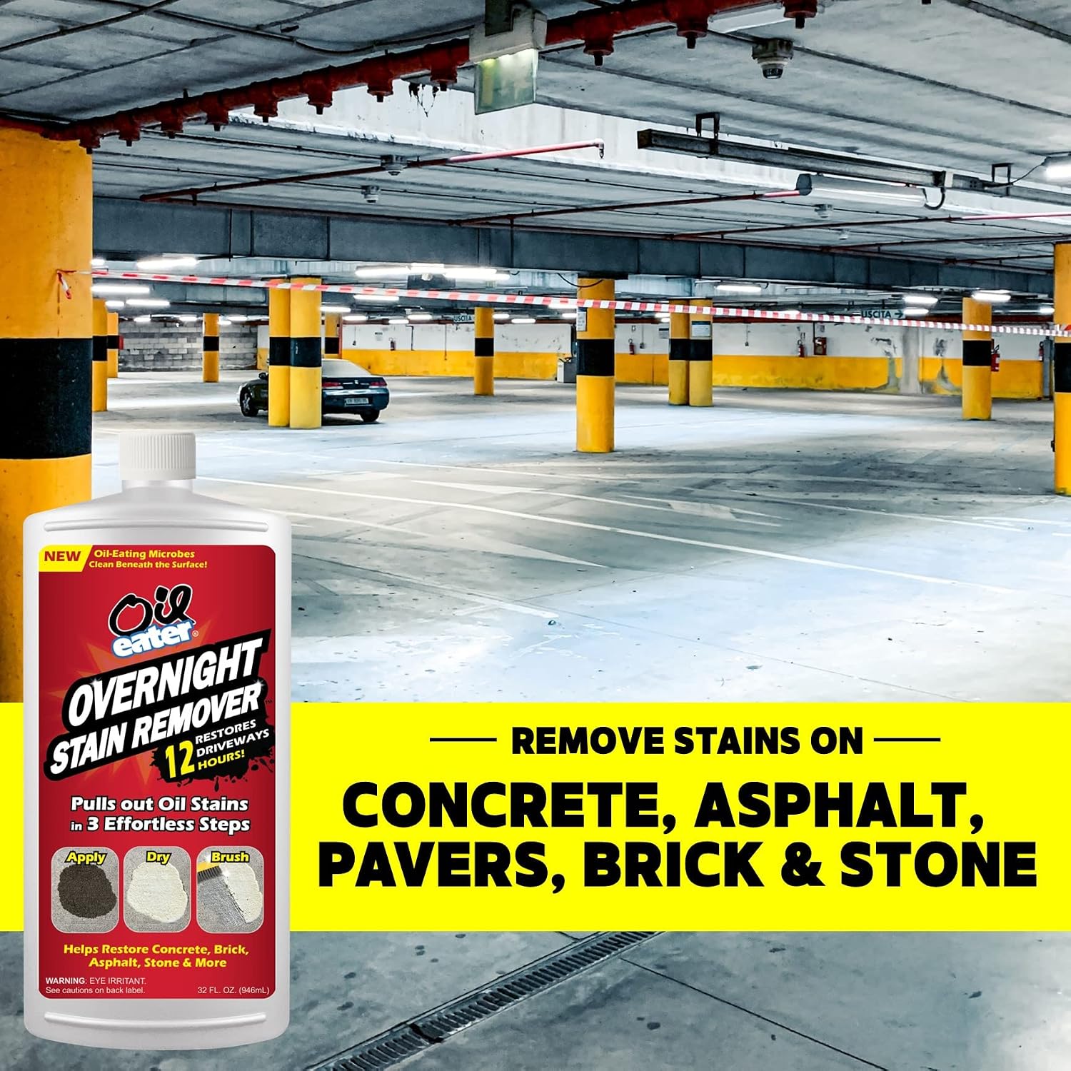 Overnight Stain Remover for Cleaning Oil Stains on Concrete, Driveway, Pavers & Garage Floors,White, AOD3232301 - Image 9
