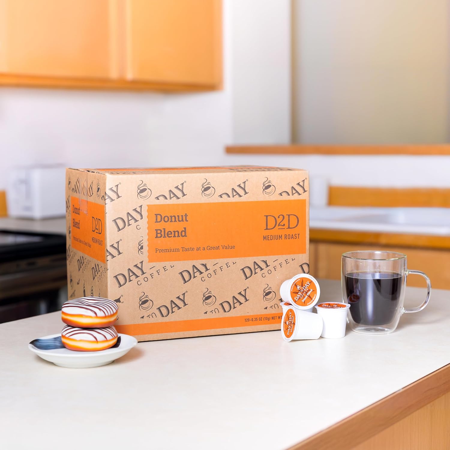 Day To Day Coffee Donut Blend Medium Roast Coffee Pods, 120 Count, Compatible with Keurig K-Cup Brewers, Perfect Wake-Up Coffee - Image 4