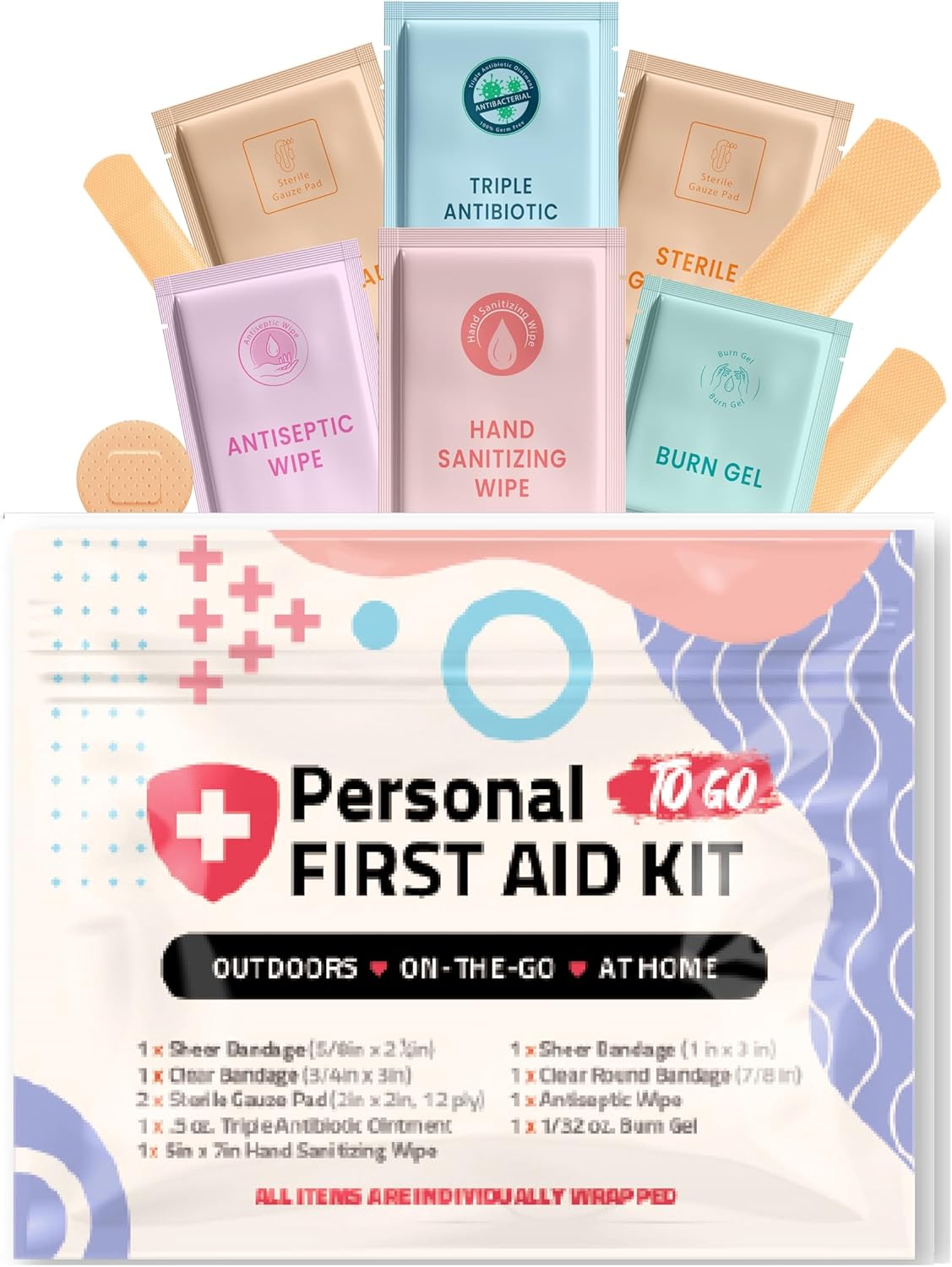 First Aid Emergency Medical Kit Mini and Travel Size - | Great for Kids, Schools, Business, Hiking, Camping | Wound Care Products (Abstract) (1) - Image 2