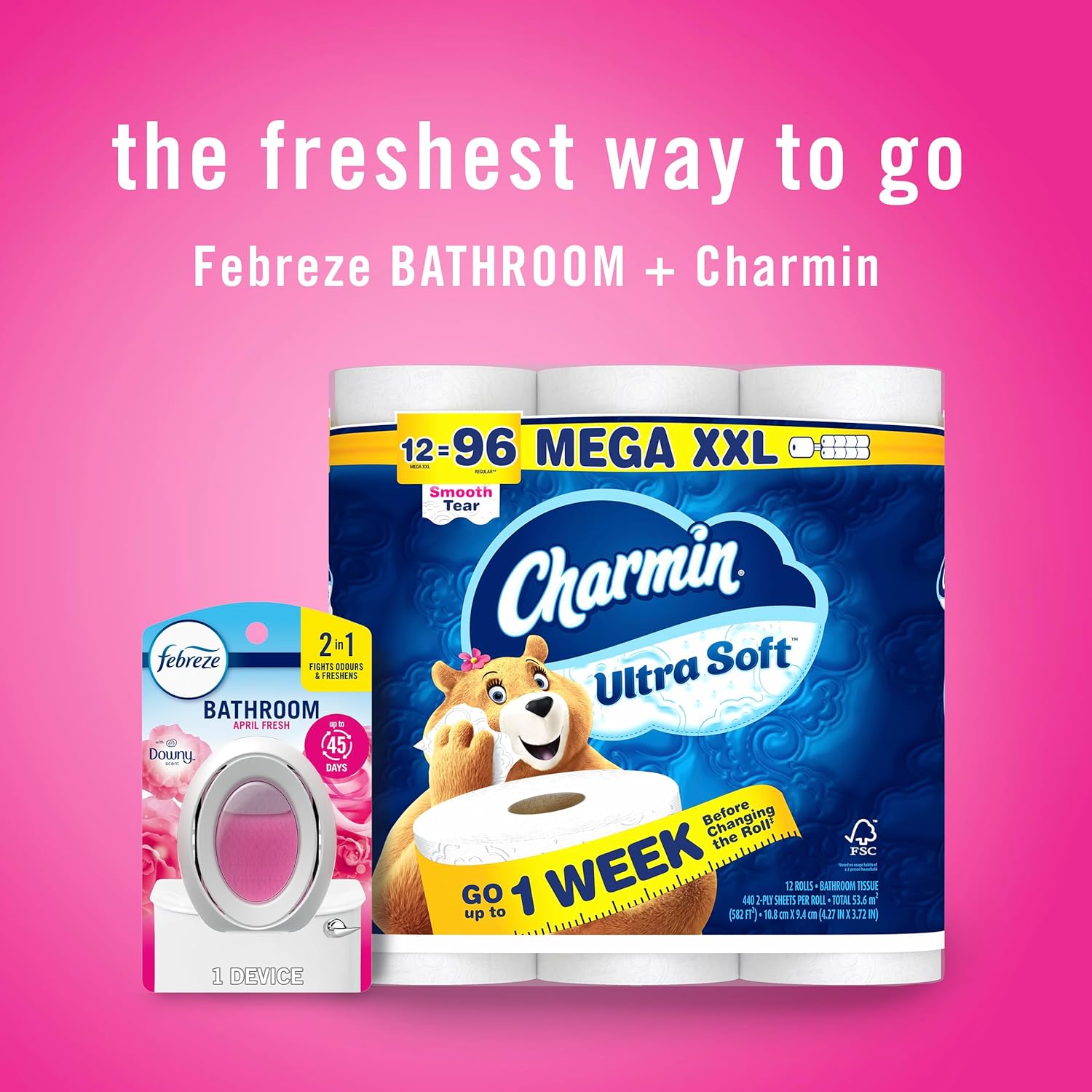 Febreze Bathroom Air Freshener, Odor-Fighting Plug-In Alternative, Home, Bathroom & Kitchen Use, Downy April Fresh Scent, 6 Count - Image 6