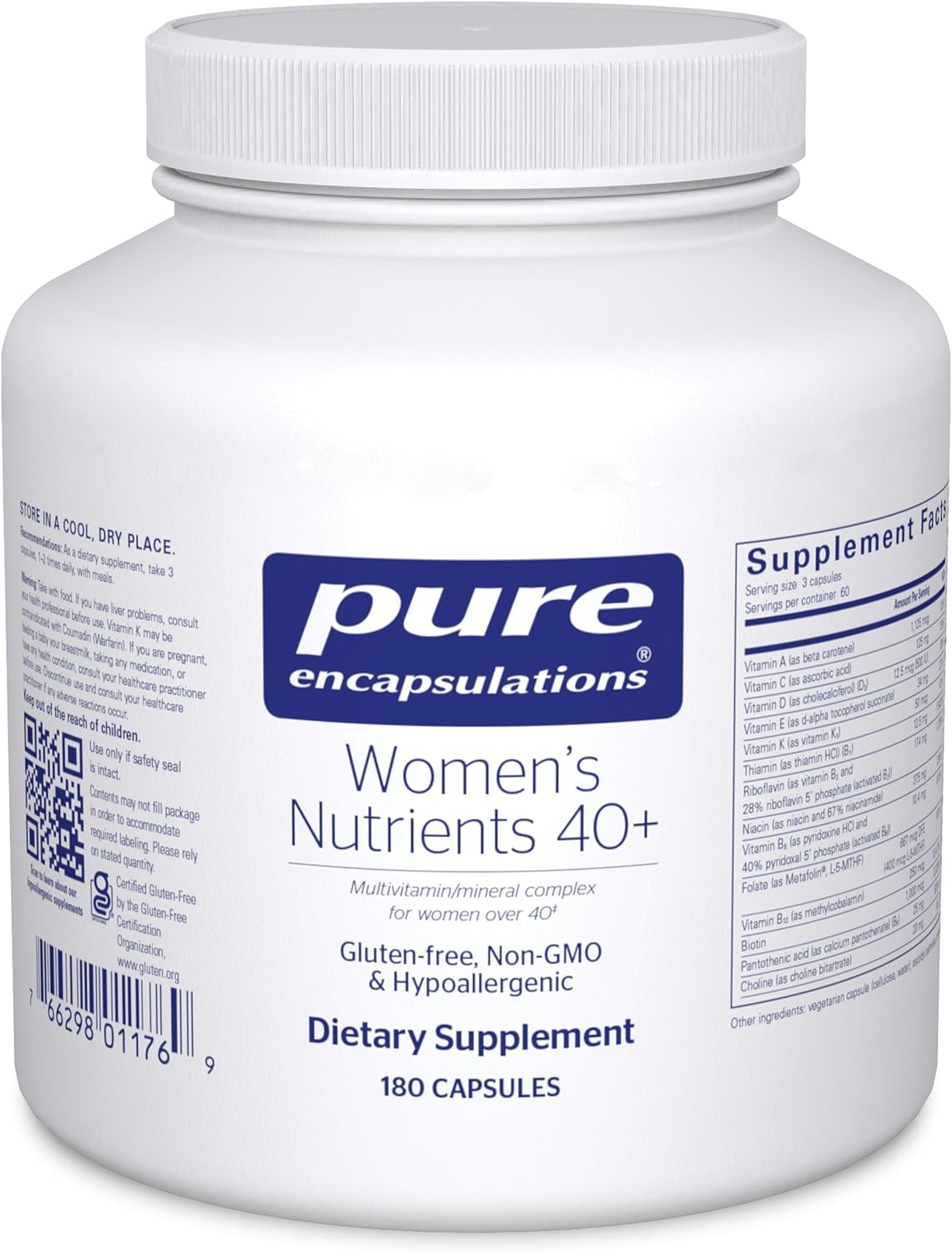 Pure Encapsulations Women's Nutrients 40+ - Multivitamin for Women Over 40 to Support Urinary Tract Health, Breast Cell Health & Eye Integrity* Vitamin C & E - Gluten-Free & Non-GMO - 180 Capsules - Image 2