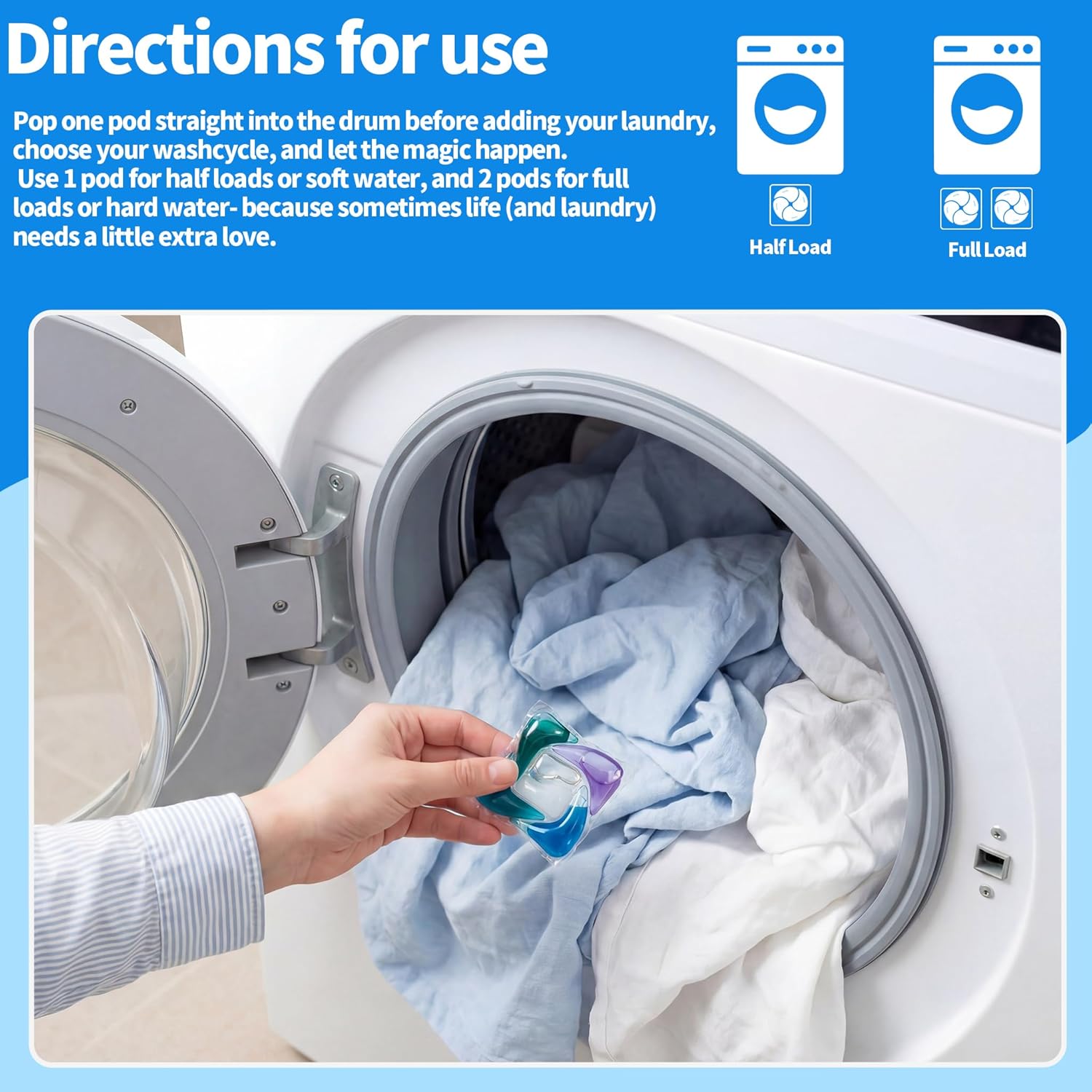 Yass Clean 6-in-1 Laundry Detergent Pods, Odor Defense & Stain Remover, Laundry Pacs with Fresh Cherry Blossom Scent, HE Compatible, 70 Count - Image 5
