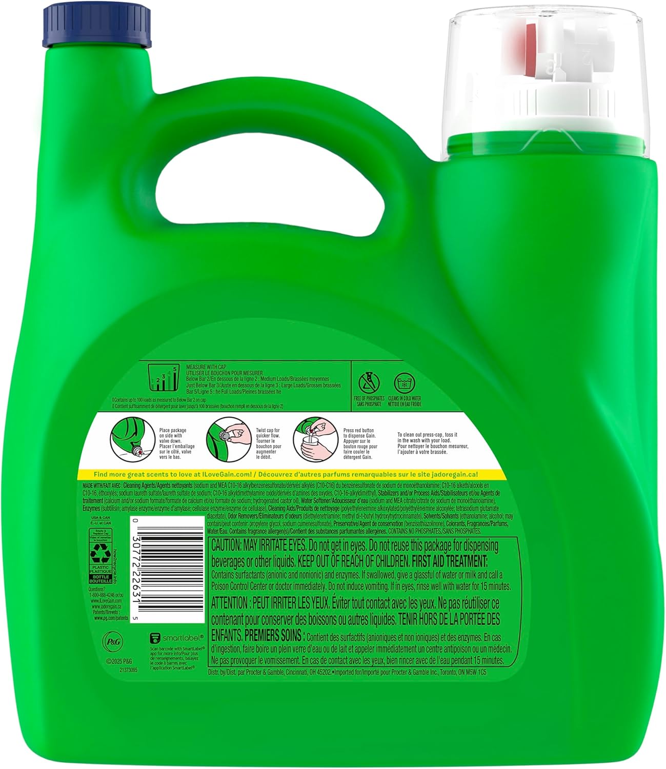 Gain Liquid Laundry Detergent, With Odor Defense, Island Fresh Scent, Laundry Soap For HE Washing Machines, 132 fl oz, 100 Loads (Packaging May Vary) - Image 15