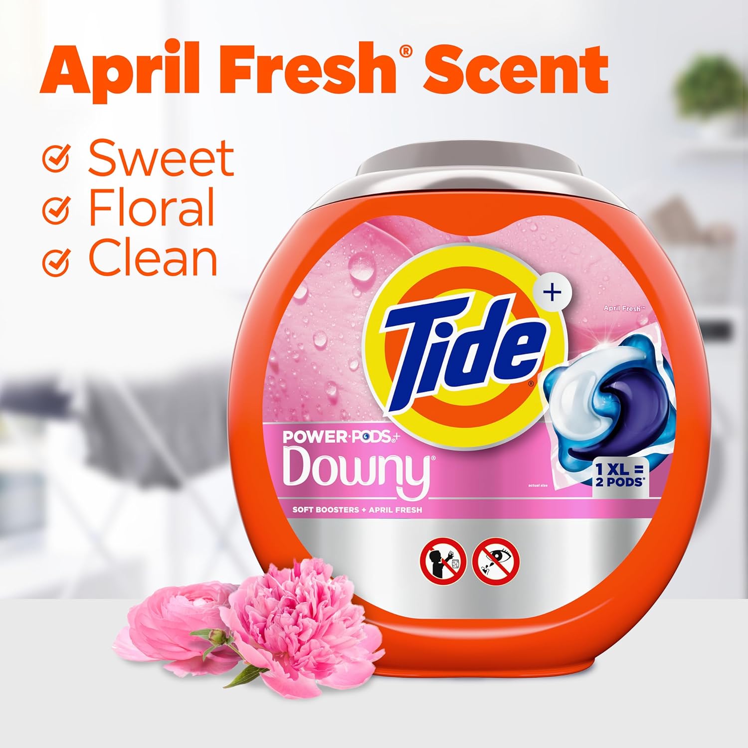 Tide Power PODs + Downy Laundry Detergent Pods, 63 Count, Soft Boosters + April Fresh - Image 9
