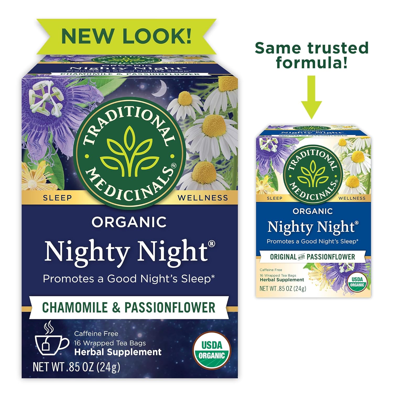 Traditional Medicinals Organic, Nighty Night Tea, Chamomile & Passionflower - Herbal Sleep Aid Teas - Kosher, Non-GMO, Caffeine-Free, Compostable - 16 Tea Bags - Image 10
