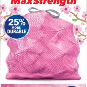 Glad Tall Kitchen Trash Bags 13 Gallon, MaxStrength Cherry Blossom Garbage Bags, Odorshield with Drawstring, 34 Count