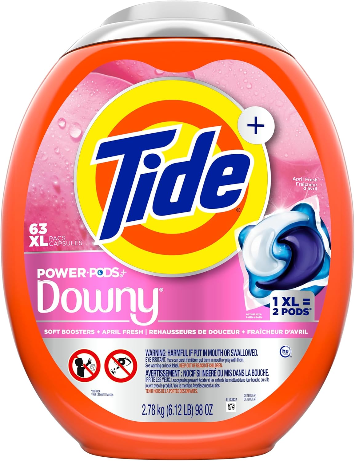 Tide Power PODs + Downy Laundry Detergent Pods, 63 Count, Soft Boosters + April Fresh - Image 12