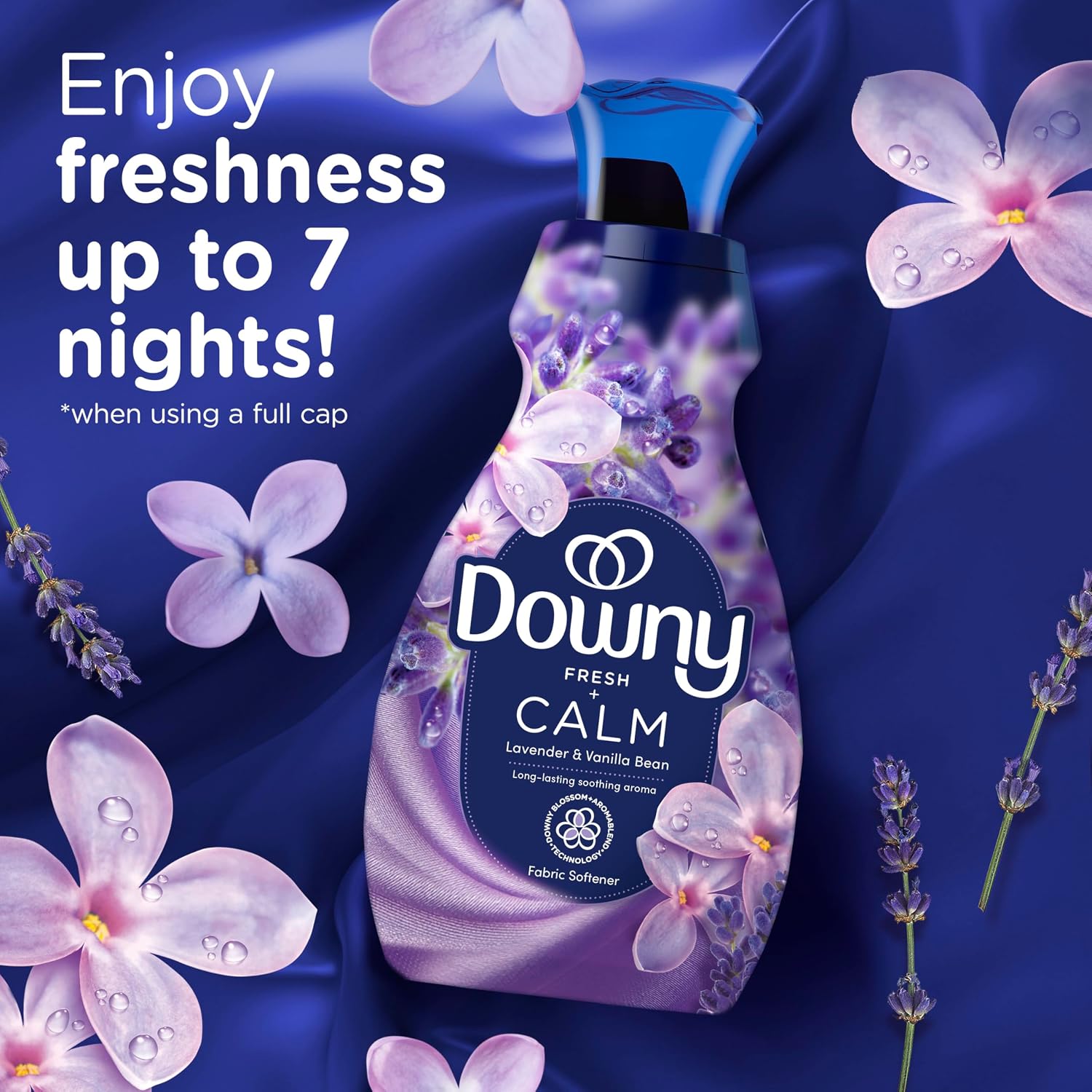 Downy Ultra Soft Fabric Softener Liquid, Calm, Lavender and Vanilla Bean, 56 fl oz, 83 Loads - Image 7