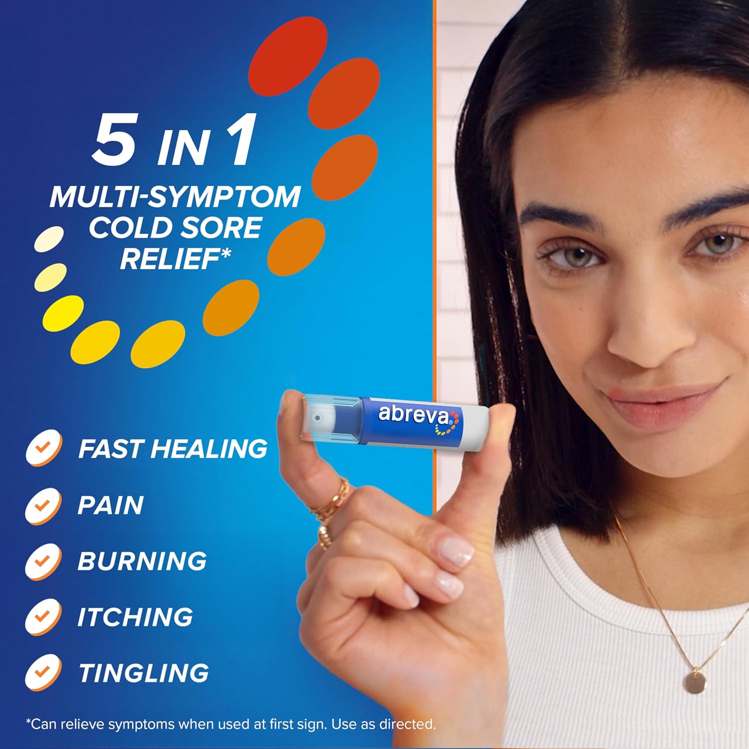 Abreva Docosanol 10% Cream Cold Sore Treatment, Fever Blister and Cold Sore Cream - 0.07 Oz Pump Bottle x 3 - Image 7