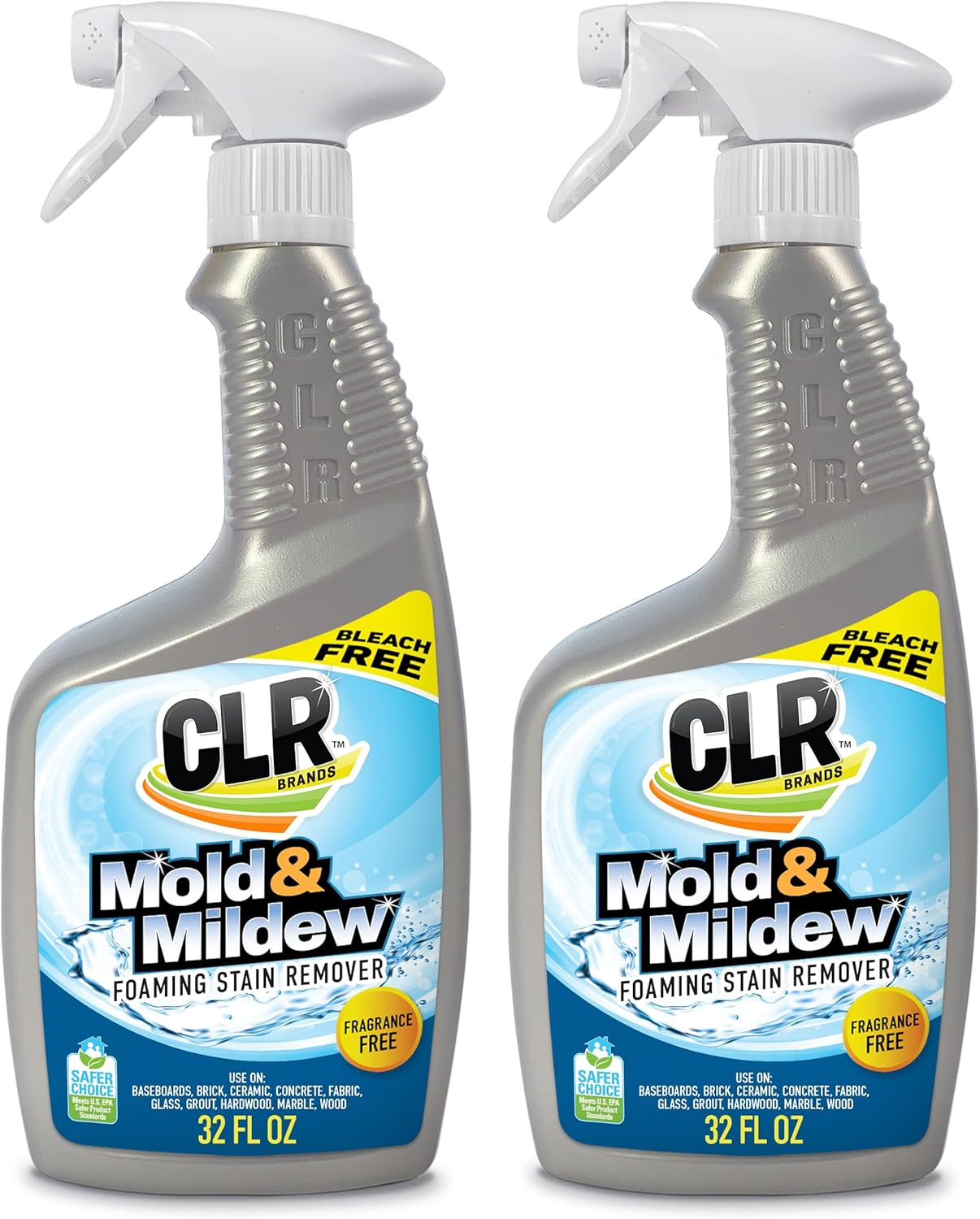 CLR Brands Mold and Mildew Stain Remover, 32 oz. Spray Bottle, Pack of 2, Multi-Surface Stain Remover, Works on Tile, Wood, Concrete, Glass, and More - Image 2