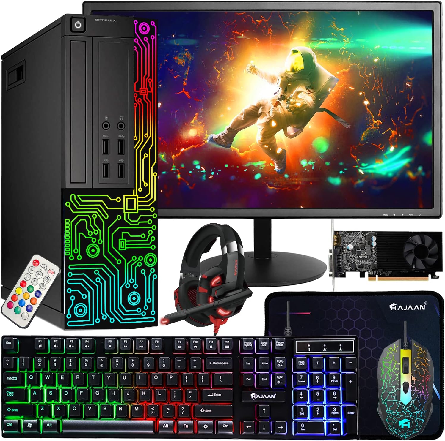 Dell Gaming OptiPlex Desktop RGB Computer PC, Intel Core i7, GeForce GT 1030 2GB GDDR5, 16GB RAM, 512GB SSD, 24 Inch HDMI Monitor, Keyboard Mouse and Headset, WiFi, Windows 11 Pro (Renewed) - Image 2