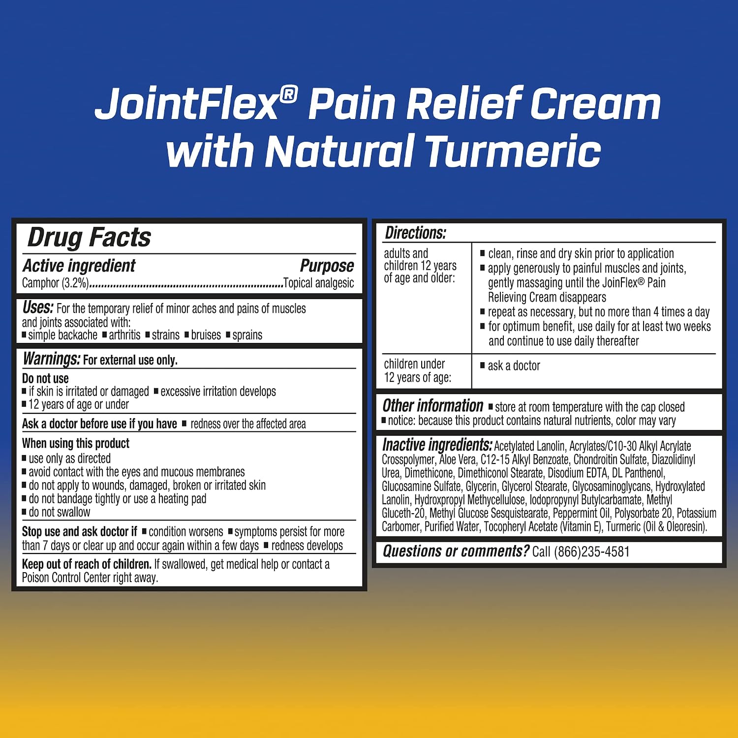 JOINTFLEX Pain Relief Cream with Turmeric, Arthritis Pain Relief, Joint Pain Relief, 3 Ounce Tube - Image 5