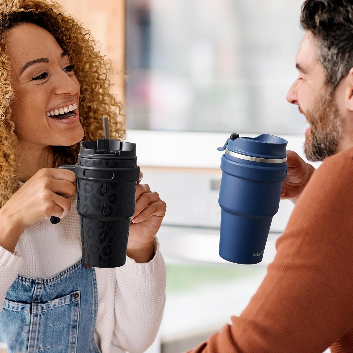 20 oz Insulated Coffee Mug Tumbler with Handle, Stainless Steel Travel Mug Tumbler with Lid and Straw,Double Wall Vacuum Leak Proof Ice Coffee Thermal Cup, Black - Image 8