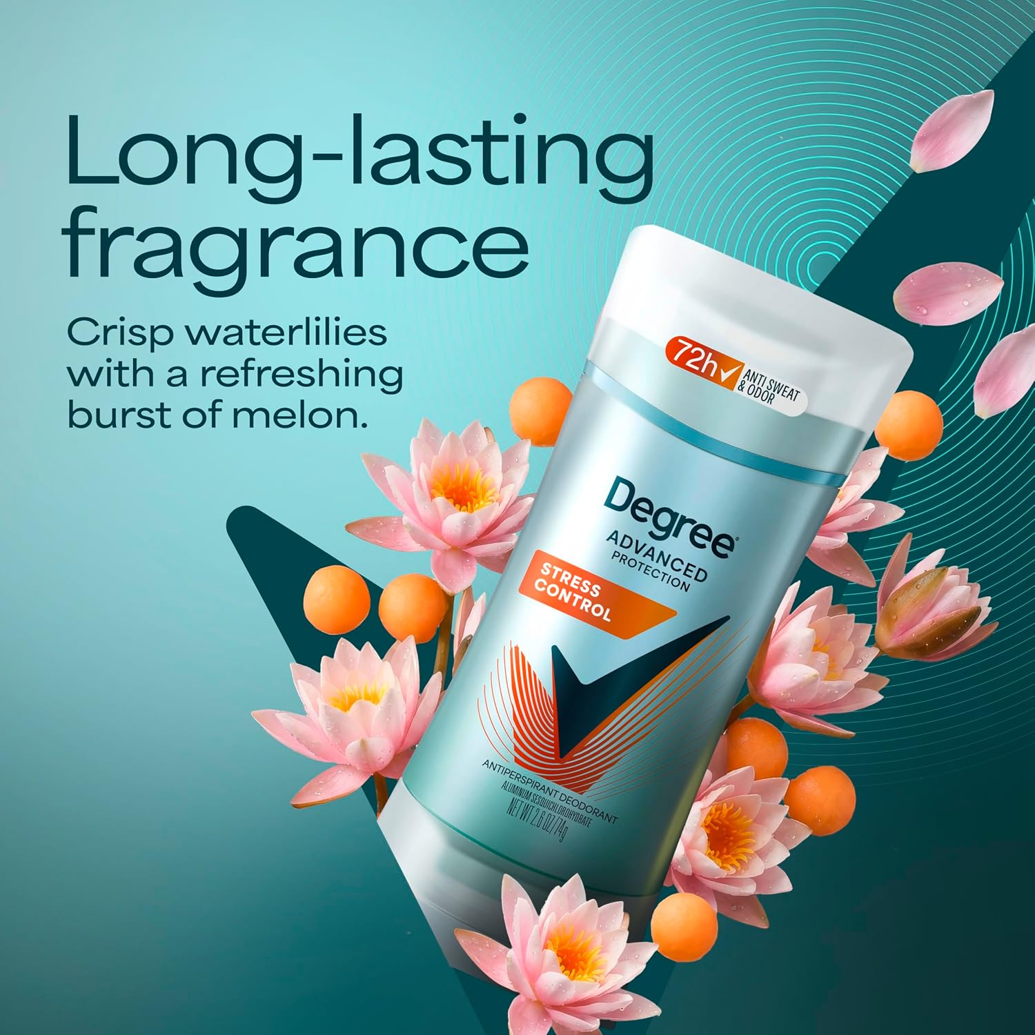 Degree Antiperspirant Deodorant Stress Control 72-Hour Sweat & Odor Protection Antiperspirant for Women with Body Heat Activated Technology 2.6 oz - Image 5