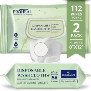 X Large Wet Wipes for Adults – 2 Packs of 56 [112 Count] Disposable Incontinence Wipes, 12″ x 8″ Adult Wipes for Elderly – Personal Body Wipes for Women and Men, Pre Moistened Adult Washcloths