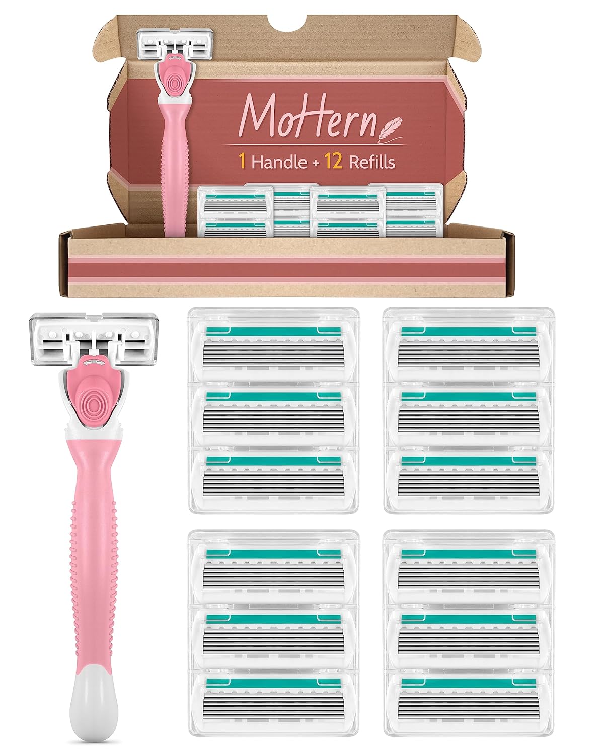 Razors for Women Sensitive Skin, 6 Blades Women’s razors for Shaving, including 1 Travel Razor for Women with 12 Blade Refills - Image 2