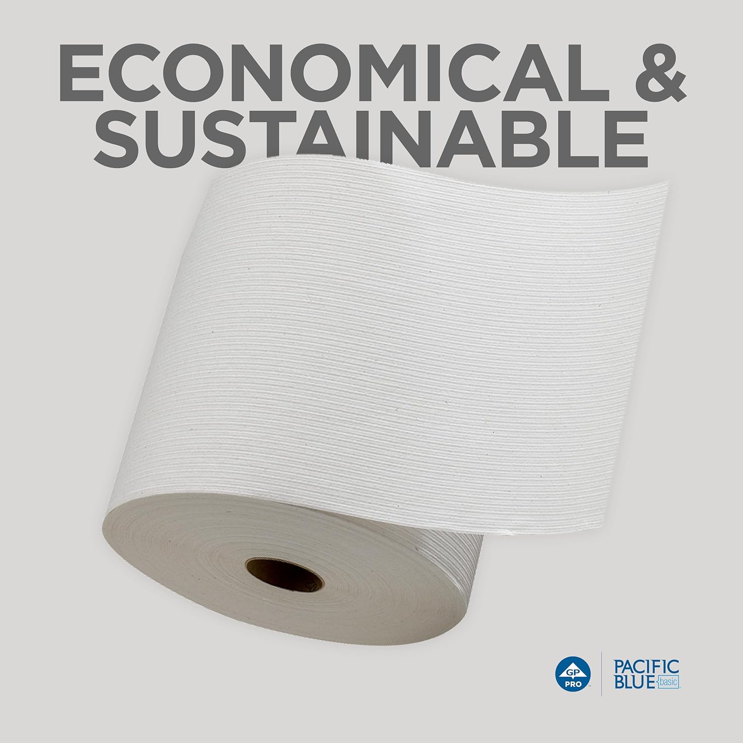 Pacific Blue Basic Recycled Paper Towel Rolls by GP PRO (Georgia-Pacific), White, 26601, 800 Feet Per Roll, 6 Rolls Per Case - Image 5