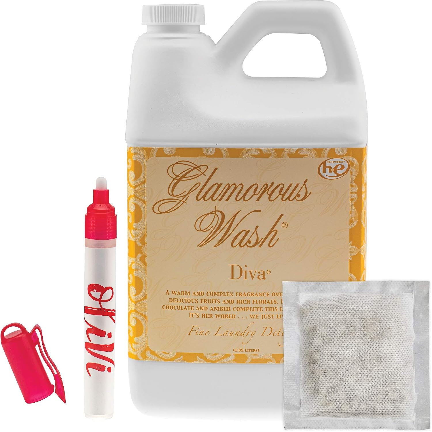 Tyler DIVA Glamorous Wash Laundry Detergent- 64oz - With Olivi Stain Remover Pen - Fresh Scented Sachet - Laundry Detergent - For Washing Clothes, Linen, Lingerie, Expensive Fabric, Sheets - Image 8