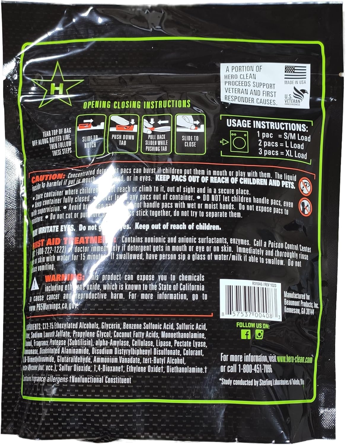 Hero Clean Laundry Detergent PACS, Scent 1, 45-Count - Image 7