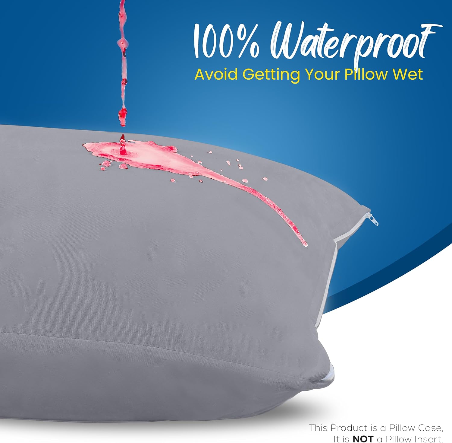 Utopia Bedding Premium 100% Waterproof Pillow Protectors with Zipper Standard Size (Set of 4), Bed Bug and Dust Mite Proof Zippered Pillow Covers, Pillow Encasement Cases, Gray - Image 4