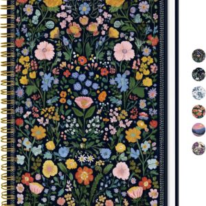 ZOTIA Lined Spiral Journal for Women, A5 Hardcover Pretty Notebook for Work & Note Taking, Aesthetic Cute Journal for Writing, 140 Pages, 6″x8″, Garden of Whimsy
