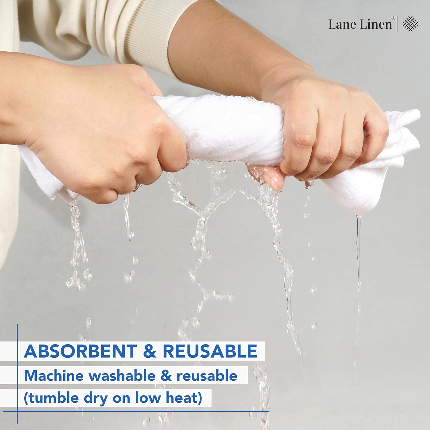 LANE LINEN 12 PC Wash Cloths Bathroom Set -100% Cotton Highly Absorbent Washcloths Bulk, Premium Spa & Hotel Quality Wash Clothes -White - Image 7